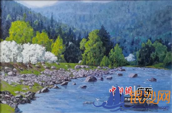 蒋庆北作品《兴安岭春色》、(大芬美术馆供图) 蒋庆北作品《兴安岭春色》、(大芬美术馆供图)