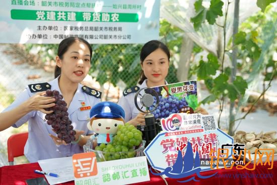 韶关市税务干部在朗时农场开展直播带货助农活动。岳瑞轩供图 韶关市税务干部在朗时农场开展直播带货助农活动。岳瑞轩供图